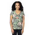 thumbnail image 1 of T-Shirt à Manches Courtes Col en V pour Femmes - JUNGLE Tropicale - 2TG, 1 of 3