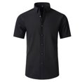 thumbnail image 1 of Men's Short Sleeve Performance Dress Shirt - 4 Way Stretch Wrinkle Free Casual Button Down, 1 of 2