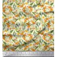 thumbnail image 1 of Soimoi Polyester Crepe Fabric Cactus,Leaves & Tropical Flower Floral Print Sewing Fabric Yard 42 Inch Wide, 1 of 3