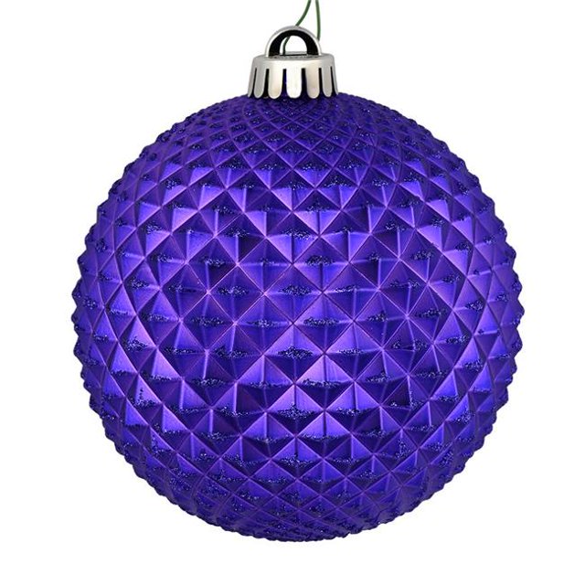 Vickerman N188466D Boule Pailletée Durian Violette de 2,75 Po, 12 par Sac