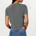 thumbnail image 4 of Yuyuzo Hauts Courts pour Femmes T-Shirts à Manches Courtes Col Rond Hauts de Sortie T-Shirts Unis Hauts, 4 of 7