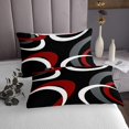 thumbnail image 3 of Erosebridal Black and White Red Bedspread Sets Queen Size, Abstract Line Bed Quilt, Geometry Home Decor 3pcs, 3 of 5