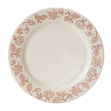 Way to Celebrate Harvest Collection White Ceramic Dinner Plate, 11.3 inch, 1 Piece