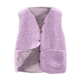 thumbnail image 1 of FAIWAD Womens Fleece Vest Fall Winter Warm Sleeveless Button Down Waistcoat Solid Color Loose Vest Coat, 1 of 7