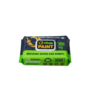 Crocodile Cloth Paint Essuie-glaces de nettoyage - La façon la plus facile de préparer les surfaces & Nettoyez les drips, l'encre, & Adhésif sur les mains, les tables et plus encore - 100 Essuie-glaces surdimensionnées, jetables et lourdes