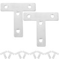 thumbnail image 1 of GOOHOCHY 10 Pcs Supports en Acier Inoxydable à Angle Droit en Forme de T pour Fixer des Plaques pour Réparations à Domicile, 1 of 8