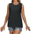 thumbnail image 4 of AherBiu Débardeurs Grande Taille pour Femmes Couleur Unie Sans Manches Col Rond Ample Chic Décontracté Basique Camis, 4 of 7