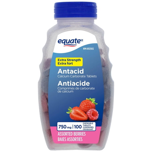 Antiacide comprimés de carbonate de calcium extra fort Equate