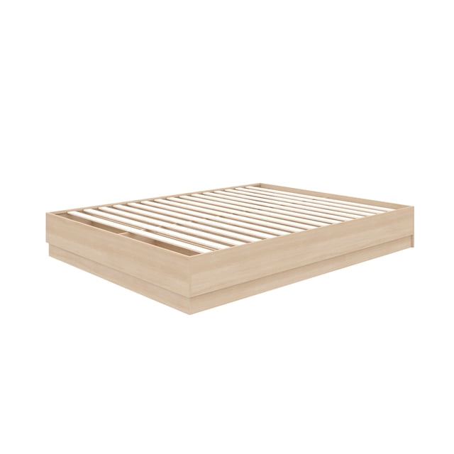 Nexera Milano King Platform Bed Frame, Natural Blonde Oak