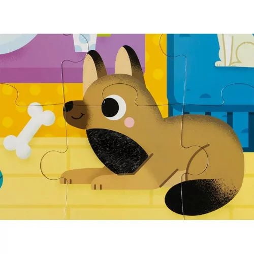 Janod Puzzle Tactile Animaux de Compagnie - 20 Pièces - À partir de 2 ans