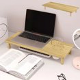 thumbnail image 2 of Compact Monitor Stand Desktop Riser, Height Adjustable Computer Stand for Ergonomic Viewing, Wooden Desk Organizer with Storage Shelf, 2 of 6