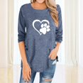 thumbnail image 2 of Fridja Womens O-Neck Irregular Button Long Sleeve Print Casual Top Blouse, 2 of 5
