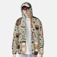 thumbnail image 2 of Vsdgher Machines à Café Macarons Imprimé Chocolat Sweat à Capuche Adulte pour Hommes Femmes, Manches Longues Protection Solaire Chemises de Pêche pour Course Athlétique Natation-Petit, 2 of 7