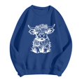 thumbnail image 3 of WEAIXIMIUNG Chandail pour Femmes Chic Chandail d'Automne et d'Hiver pour Femmes 2025 Col Rond Mode Chemise à Imprimé Vache Manches Longues Mode Décontractée Mode Haut de Sortie, 3 of 4