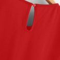 thumbnail image 4 of Hauts d'Été pour Femmes Liquidation Manches Courtes Grande Taille T-Shirts Couleur Unie Col Rond T-Shirt Basique Ajusté Mode Tendance Dames Doux Vacances Sortie Hauts Rouge,2TG, 4 of 6