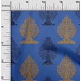 thumbnail image 1 of oneOone Viscose Chiffon Medium Blue Fabric Floral & Flying Swan Block Craft Projects Decor Fabric Printed By The Yard 42 Inch Wide, 1 of 4