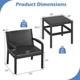 thumbnail image 3 of Costway 3 Piece Patio Furniture Set with 2 Modern Rattan Armchair & 25" Squire Side Table Black, 3 of 10