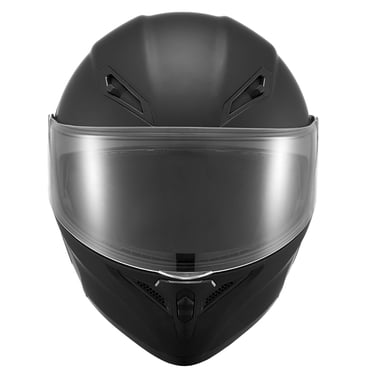 KFFKFF Casque de Moto, Modulaire, Casque de Motocross pour Adulte avec Grande Visière Transparente, Casque de Course de Moto de Rue Confortable avec Doublure Amovible, Noir Mat, m