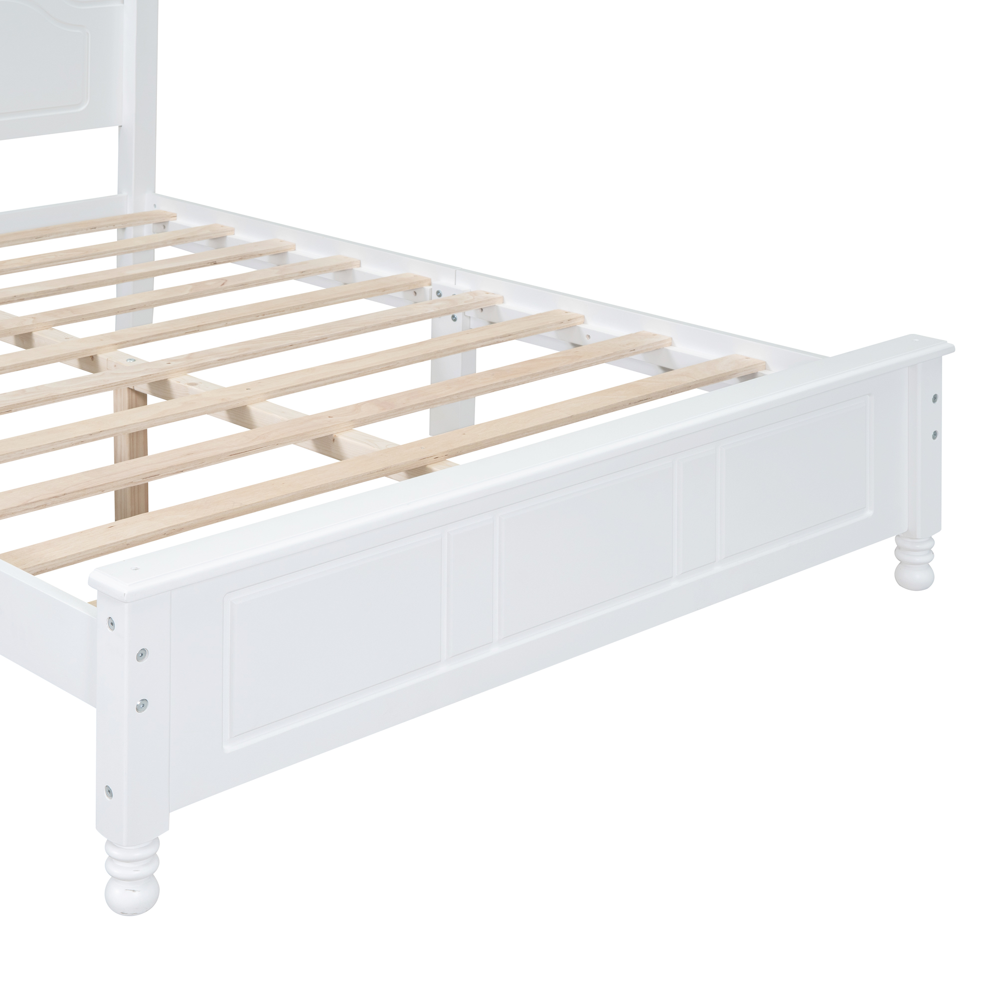 Lit plateforme en bois Noble House, style rétro, blanc, 2 places