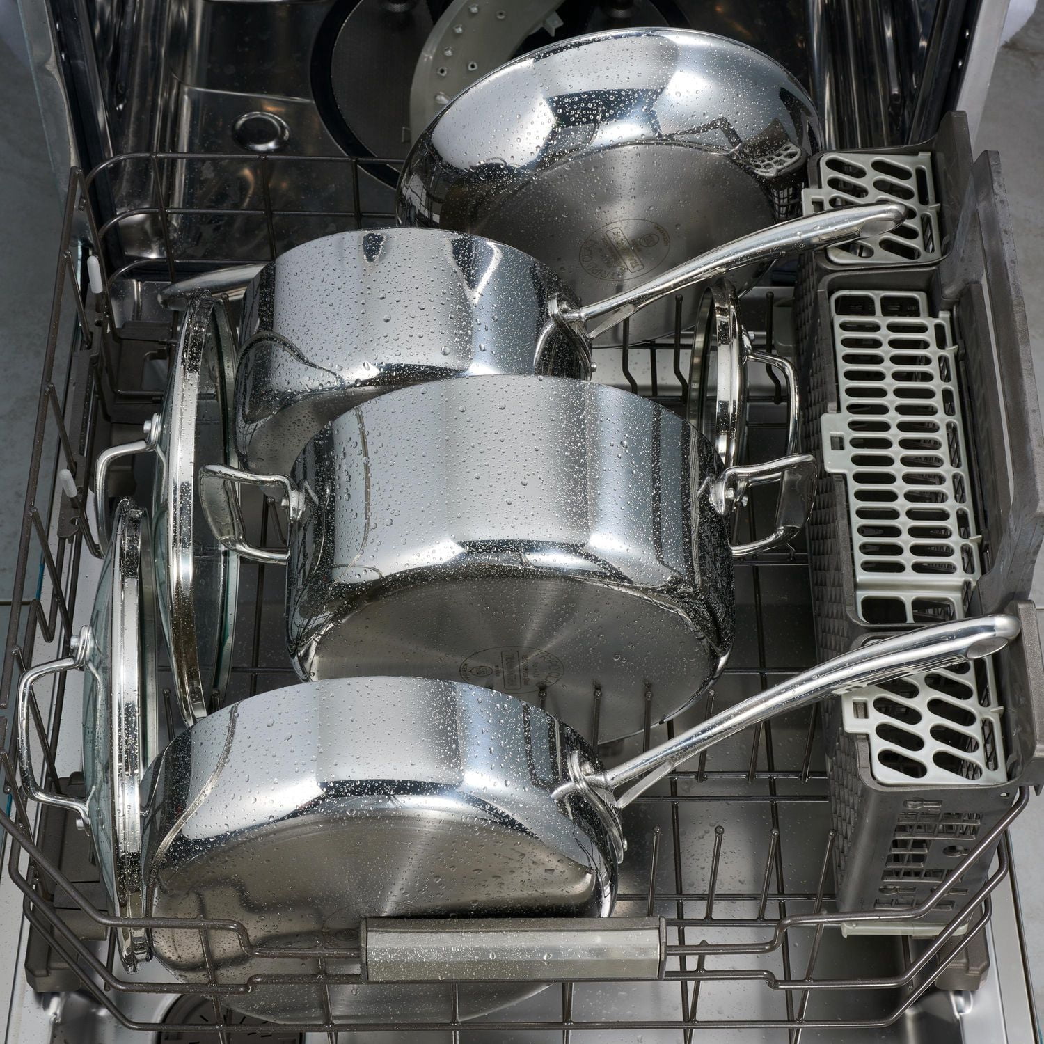 Jeu de batterie de cuisine Tramontina à 12 pièces en acier inoxydable 3-Plis avec couvercles en verre