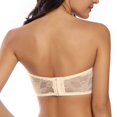 thumbnail image 3 of Women's Strapless Lace Bandeau Bra Padded Tube Top Transparent Straps, 3 of 5