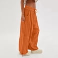 thumbnail image 3 of Womens Baggy Utility Pants Summer High Waisted Wide Leg Cargo Pants With Pockets, 3 of 5