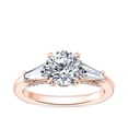 thumbnail image 1 of 0.90 Carat Excellent Round Cut Real Diamond New Design Three Stone Ring for Wedding Solid 18K Rose Gold Size 11, 1 of 1