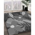 thumbnail image 3 of Ahgly Company Tapis d'Intérieur Lavable à la Machine, Carré, Transitionnel, Noir, Tapis de Zone, 8 Pieds Carré, 3 of 7