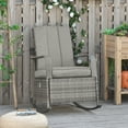thumbnail image 2 of Outsunny Wicker Rocking Chair with Soft Cushion Adjustable Footrest Grey, 2 of 10