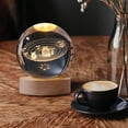 thumbnail image 3 of GROWTH TANK 3D Crystal Ball Night Lamp Bedside Lamp Astronomy Night Lamp with Base LED Light Solar System, 3 of 9