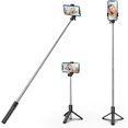 thumbnail image 1 of KOMI Selfie Stick, 40 inch Extendable and Portable Stable Selfie Stick Tripod with Wireless Remote Shutter Compatible with All Cellphones for Selfies, Live Streaming, Video Recording, Black, 1 of 5