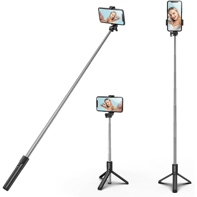 KOMI Selfie Stick, 40 inch Extendable and Portable Stable Selfie Stick Tripod with Wireless Remote Shutter Compatible with All Cellphones for Selfies, Live Streaming, Video Recording, Black