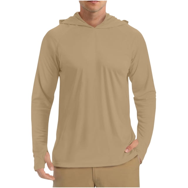 QIPOPIQ Men's UPF50+ Sun Protection Shirts, Quick Dry Long Sleeve Rash Guard, Athletic Running Workout Fishing Cooling Shirts Clearance