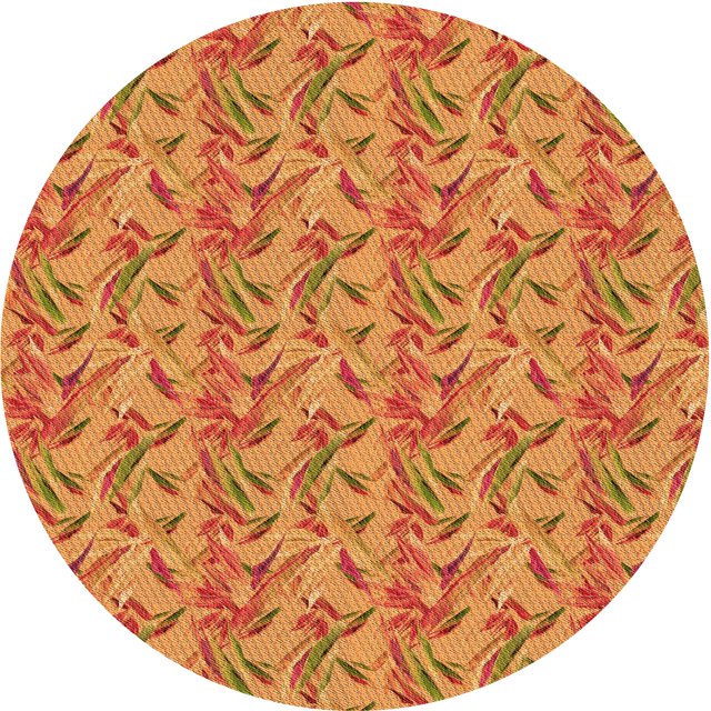 Ahgly Company Machine Washable Indoor Round Transitional Orange Red Orange Area Rugs, 3' Round