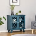 thumbnail image 2 of HOMCOM Storage Cabinet with Fretwork Doors Shelf Modern Sideboard Buffet, 2 of 10