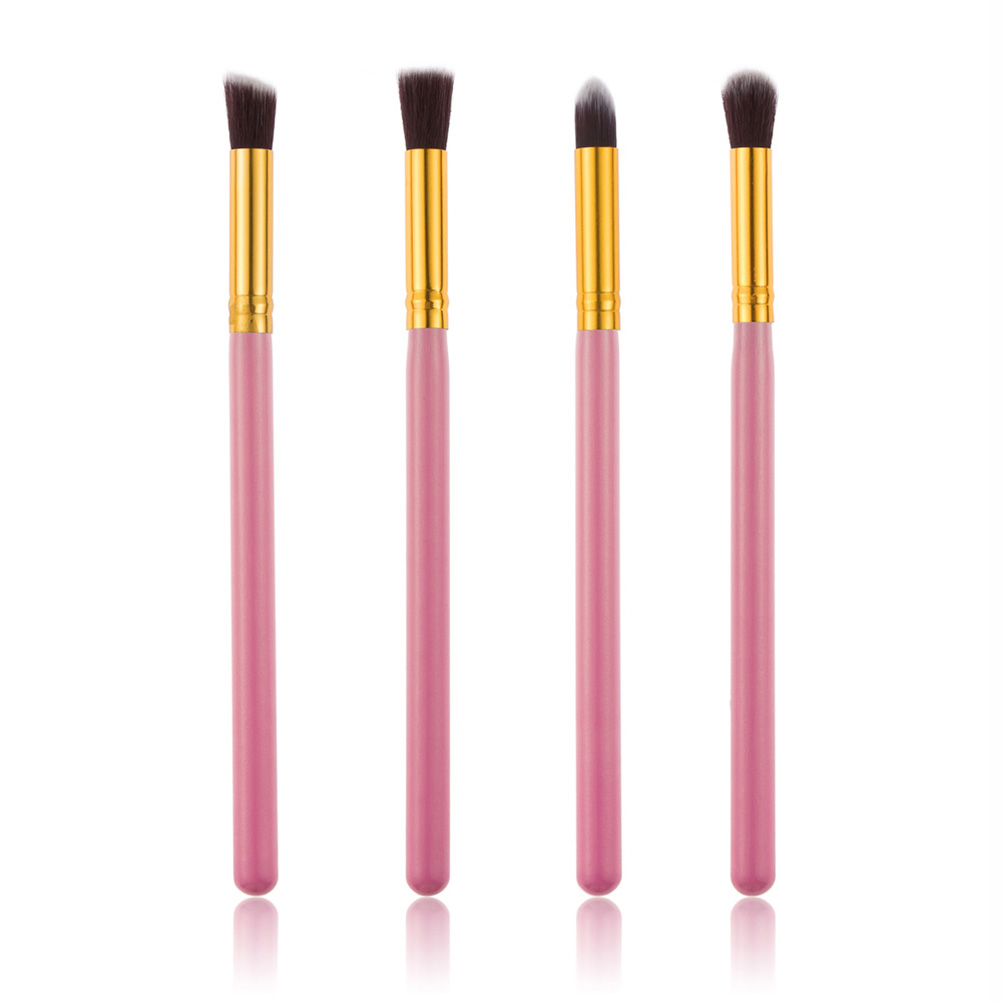 4pcs Eye Brushes Set Eyeshadow Blending Pencil Brush Make up Tool Cosmetic Makeup Eyeshadow Lip Eye Blush Foundation Power Brush Set Cosmetic Tool Kit (Pink+Gold)
