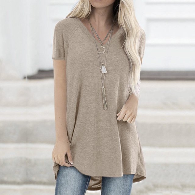 TIMIFIS T-Shirt à Manches Courtes à Col en V Imprimé Floral pour Femme, Tunique Décontractée Fluide Plissée, Hauts Blouse