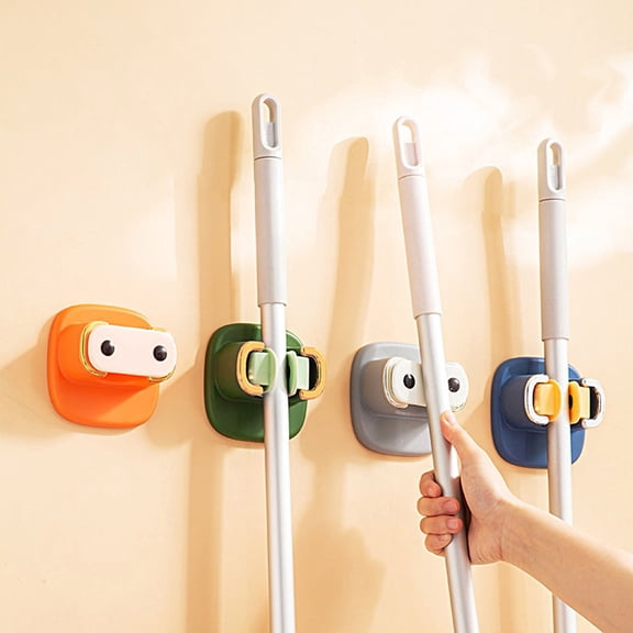 Mop Hanger Multifunctional Strong Stickiness Creative Brush Broom Mop Wall Hanging Clip Holder