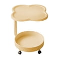 thumbnail image 1 of Coffee Modern Rolling Side Table Mobile End Table With Wheels 2-Tier Nesting Table For Living Room Bedroom Portable C-Shaped Frame Locking Casters Pp Top Iron Frame Dimensions Not Provided, 1 of 7