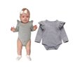 thumbnail image 1 of Newborn Baby Girl Boy Ruffled Long Sleeve Romper Solid Color Casual Bodysuit Spring Fall Clothes, 1 of 6