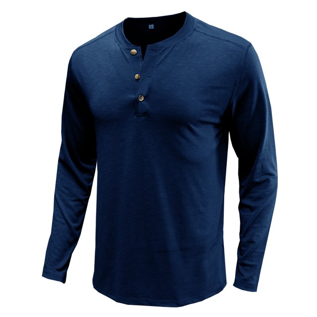 CEHVOM Men Long-Sleeve Beefy Muscle Basic Solid Pure Color Blouse Tee Shirt Top