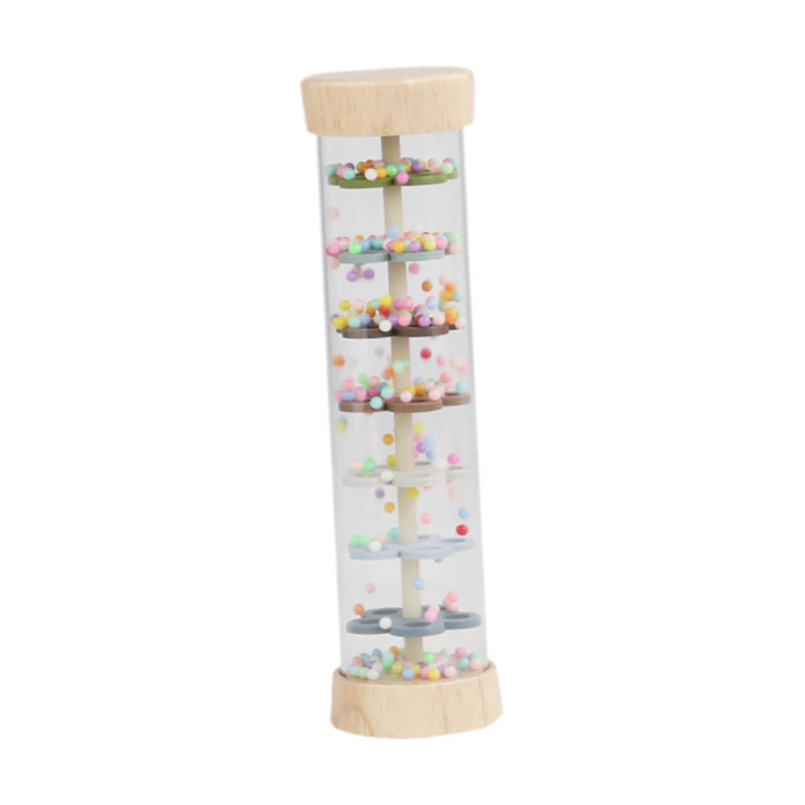 TISHITA Beaded Rainmaker Montessori Educational Toy Rain Stick for Babies Travel Toy Light Color