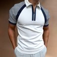 thumbnail image 3 of BOBOGOJP Polos pour Hommes à Manches Courtes Polo Super Doux (Bleu, TG), 3 of 4
