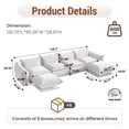 thumbnail image 2 of The Magic Home Convertible Modular L-Shaped Chenille Sectional Sofa Sofas, Beige, 2 of 12