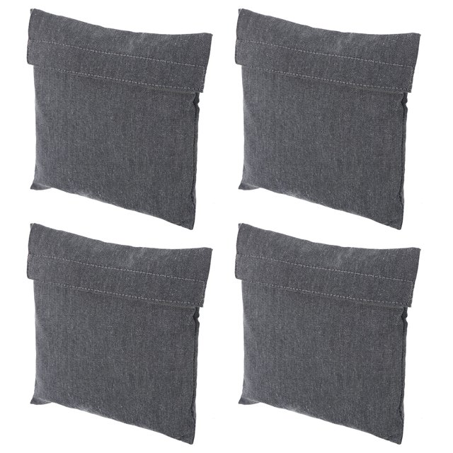 Unique Bargains 7'x7' Reusable Washable Polyester Snack Bag Sandwich Bag, Grey 4 Pack
