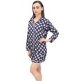 thumbnail image 2 of Bimba Women Check Print Sleepwear Shirt With Elastic Shorts 2 Pcs Night Set - 14, 2 of 6
