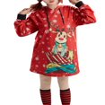 thumbnail image 1 of Robe à Capuche de Noël pour Femmes - avec Imprimé Cerf/neigeur et Manches Longues, 1 of 6