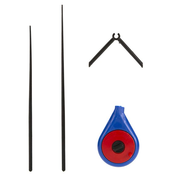 Canne à Pêche sur Glace en Plastique pour Utilisation Extérieure en Hiver avec Embouts de Canne Doubles et Mini Moulinet Dissimulé