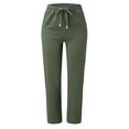 thumbnail image 4 of 2025 Waist and Elastic Solid Comfortable Maternity Pants for Women Casual Pants Drawstring Long Women Womens Plus Size Casual Pants with Pockets Straight Casual, 4 of 6