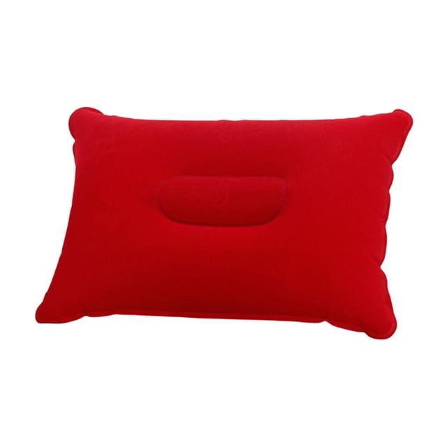 W-539 Red Inflatable Plush Napping Pillow Rectangular Large Outdoor Camping Cushion Travel Comfort Pvc Material #t752t